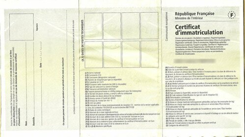 CERTIFICAT D'IMMATRICULATION